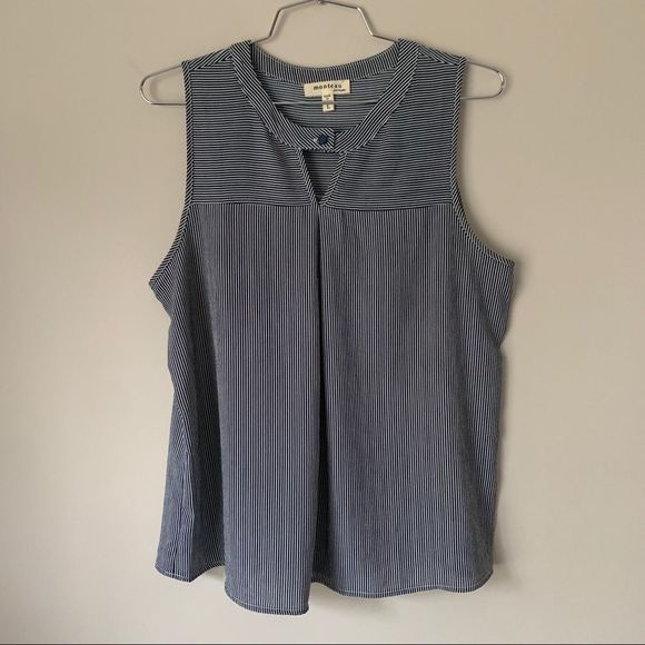 Striped Monteau Sleeveless Top Size Large - Picture 1 of 6